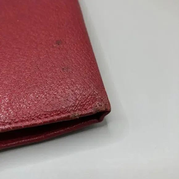 VTG Gucci Wallet Red Leather Bifold Kisslock Framed Card Holder Classic Luxury - Picture 7 of 15